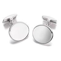 hoxton london silver concave oval cufflinks