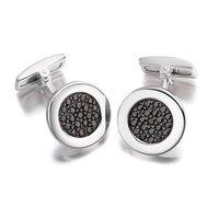 hoxton london silver and black zirconia cufflinks