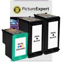 hp 350xl 351xl compatible black x2 colour x1 ink cartridge 3 pack