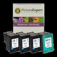 HP 338 and 344 Compatible Black and Colour Ink Cartridge 4 Pack