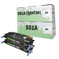 HP 501A ( Q6470A ) Compatible Black Toner Cartridge Twinpack