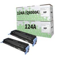 hp 124a q6000a compatible black toner cartridge twin pack