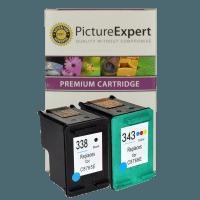HP 338 / 343 ( SD449EE ) Compatible Black and Colour Ink Cartridge Pack