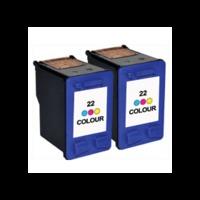 HP 22 ( C9352ae ) Compatible Colour Ink Cartridge Twinpack