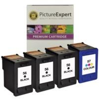 hp 56 57 c6656ae c6657ae compatible black and colour ink cartridge 4 p ...