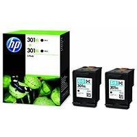 HP 301XL ( D8J45AE ) Original Black High Capacity Ink Cartridge Twinpack