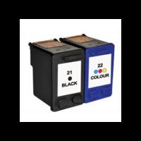 HP 21 / 22 ( C9351ae / C9352ae ) Compatible Black & Colour Ink Cartridge Pack