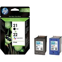 HP 21 / 22 ( C9351ae / C9352ae ) Original Black and Colour Ink Cartridge Pack