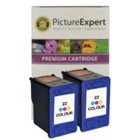 HP 22 ( C9352ae ) Compatible Colour Ink Cartridge Twinpack