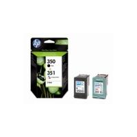 hp 350 cb335ee and hp 351 cb337ee original black and colour ink cartri ...