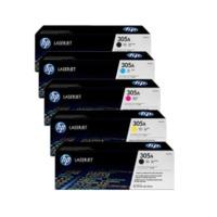 HP 305A (CE410A / CE411A / CE412A / CE413A) Original Black and Colour Toner Cartridge 5 Pack *£100 Cashback*