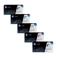 HP 501A (Q6470 / Q6471 / Q6473 / Q6472) Original Black and Colour Toner Cartridge 5 Pack *£100 Cashback*