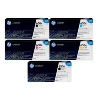 HP 650A (CE270 / CE271 / CE273 / CE272) Original Black and Colour Toner Cartridge 5 Pack *£100 Cashback*