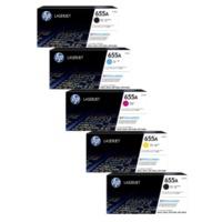 HP 655A (CF450A/51A/52A/53A) Original Black & Colour Toner Cartridge 5 Pack *£100 Cashback*