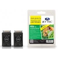 hp56 c6656ae black twinpack remanufactured jettec ink cartridge