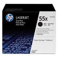 HP 55X Black Toner Cartridge Dual Pack (CE255XD)