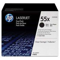 hp 55x black dual pack toner cartridges ce255xd