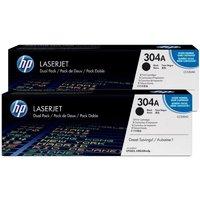 hp 304a black dual pack toner cartridges cc530ad