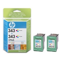 HP 343 Colour Twin Pack Ink Cartridge - CB332EE