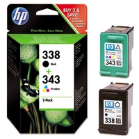 HP 338/343 Ink Cartridge Combo Pack - SD449EE