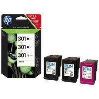 hp 301 3 pack colour ink cartridge e5y87ee