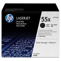 HP 55X Black Dual Pack Toner Cartridges - CE255XD