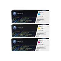 HP 312A 3-pack Cyan/Magenta/Yellow Original LaserJet Toner Cartridges