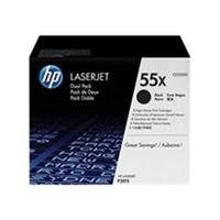 hp 55x 2 pack high yield black original laserjet toner cartridges