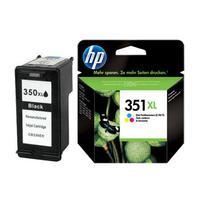 HP 350XL Black Remanufactured Ink and HP 351XL Tri-Colour Original Ink Combo Pack