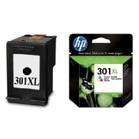 HP 301XL Black Remanufactured Ink and HP 301XL Tri-Colour Original Ink Combo Pack