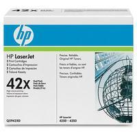 HP 42X (Q5942XD) Original Black LaserJet Toner Cartridge - Twin Pack