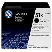 hp 51x black original toner cartridge twin pack