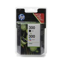 hp inkjet print cartridge tri colour black 300 set