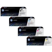 hp 128a toner bundle blackcyanmagentayellow pack of 4