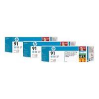 HP 91 3-pack 775-ml Light Cyan Pigment Ink Cartridges