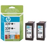 HP 339 Black Original Twinpack Inkjet Print Cartridge with Vivera Ink