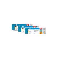 HP 91 Yellow Original Ink Cartridge with Vivera Ink 3 Pack