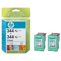 hp 344 original twinpack tri colour inkjet print cartridge with vivera ...