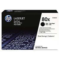 HP 80X Black Black Original High Capacity Toner Cartridge - Dual Pack (CF280XD)