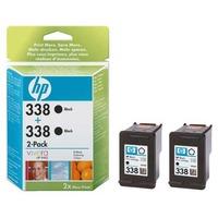 HP 338 Black Original Twinpack Inkjet Print Cartridge with Vivera Inks