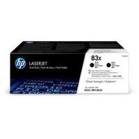 HP 83X (CF283XD) Black Original High Capacity Toner Cartridge - Dual Pack