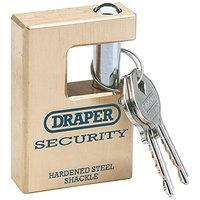 H/sec.rect.brass Padlock 63mm