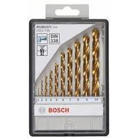 HSS Metal twist drill bit set 10-piece Bosch 2607010536 TiN DIN 338 Cylinder shank 1 Set