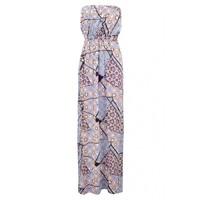 HS TILE PRINT BANDEAU MAXI