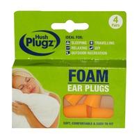 Hush Plugz Foam Ear Plugs 4 Pairs - Orange