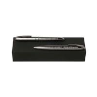 Hugo Boss Pens Stripe Dark Chrome Ballpoint & Rollerball Pen Set
