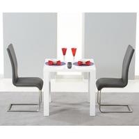 Hudson 80cm White High Gloss Dining Table with Madison Chairs