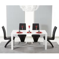 Hudson 120cm White High Gloss Dining Table with Hudson Z Chairs