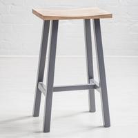 Hudson Oak Breakfast Bar Stool Grey