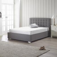Humber Fabric Double Bed In Grey With Chrome Feet